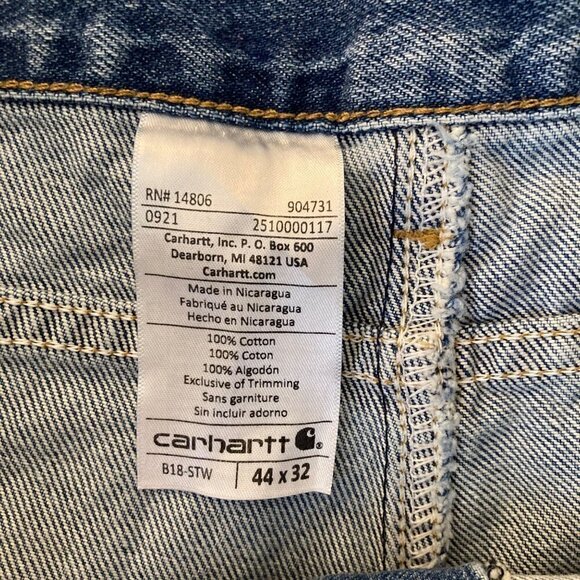 Mens Carhartt Blue Jeans B18STW 44 x 32 # 2 - Picture 5 of 5